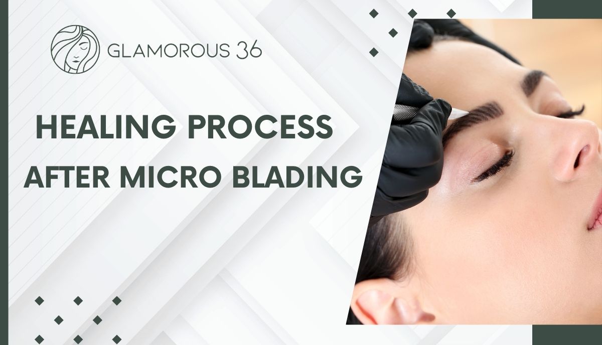 In this image a girl is getting microblading treatment from professionals in a gray and white colour combination.