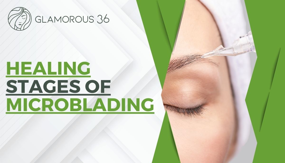 this image showing how to do after care after microblading in green white or grey colour scheme.
